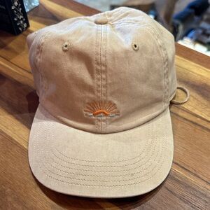 Faherty Tan Cap with Embroidered Sun Design